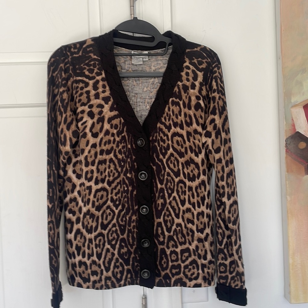 Worth Animal Print Wool Cardigan 🥰 ⭐️ Medium